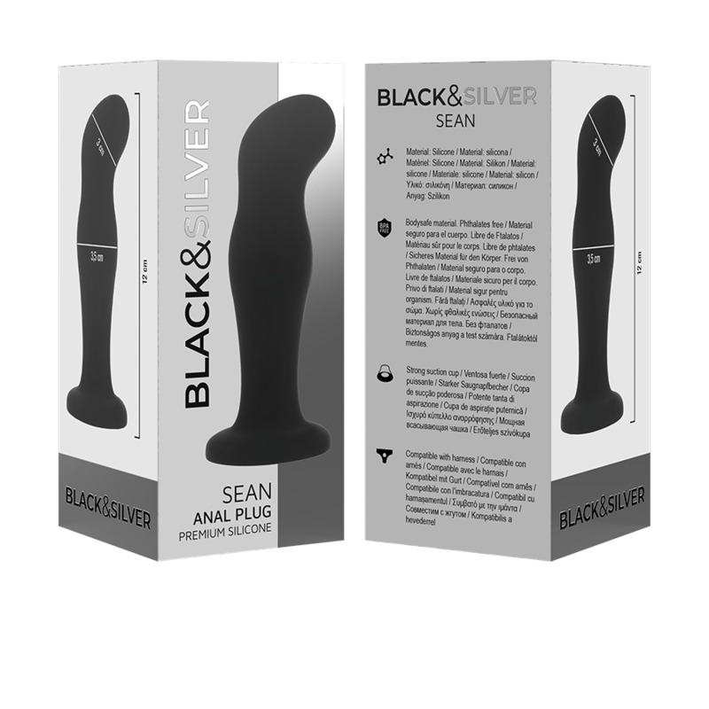 Black&Silver Sean Plug Premium - Accessorio intimo - in mano per le dimensioni