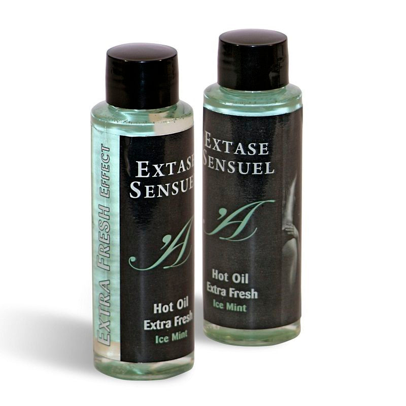 Extase Sensual Effetto Ghiaccio 100 ml - Olio da massaggio, kit da 3 - vista laterale
