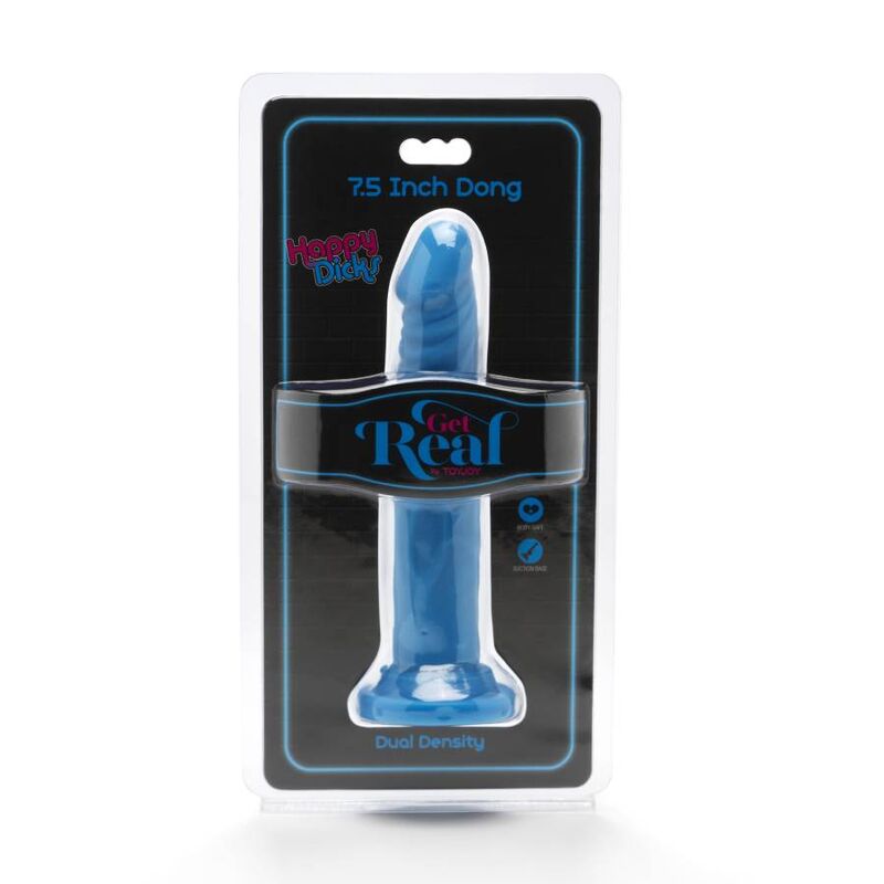 Get Real Happy Dicks Dong 19 CM - Accessorio intimo, colore blu - vista laterale