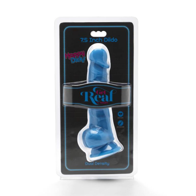 Get Real Happy Dicks 19 CM - Accessorio intimo, colore blu - vista laterale