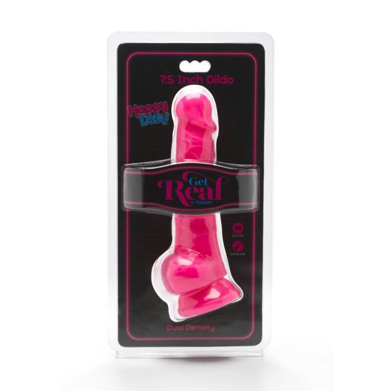 Get Real Happy Dicks 19 CM - Accessorio intimo, colore rosa - vista laterale
