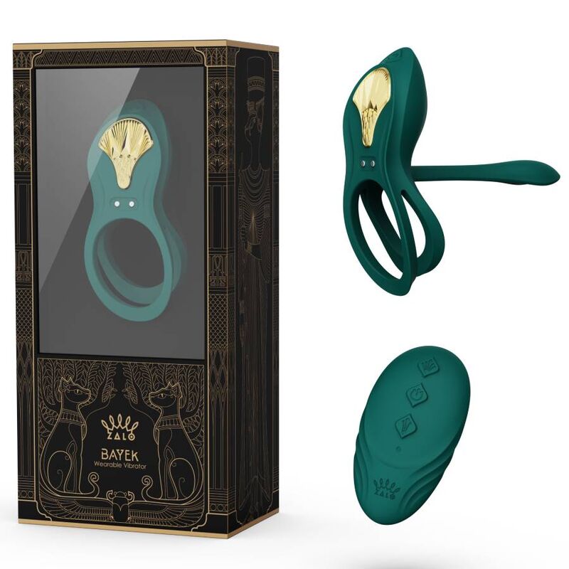 Zalo Vibranti Bayek - Anello per uomo, colore verde - vista laterale