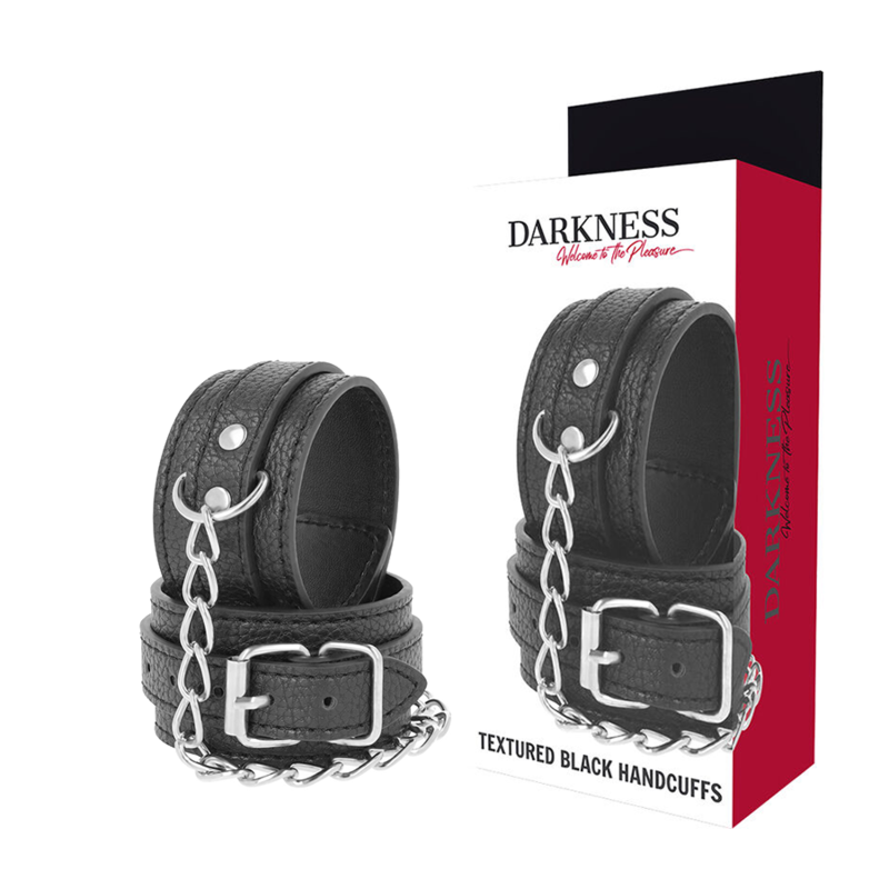 Darkness Manette - Accessorio intimo, colore pelle strutturata nera