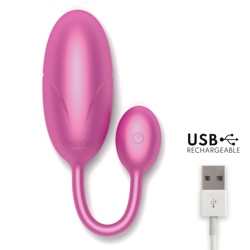 Oninder Tokyo - Massaggiatore con app, colore rosa - in mano per le dimensioni