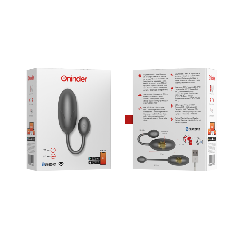 Oninder Tokyo - Massaggiatore con app, colore nero - vista laterale