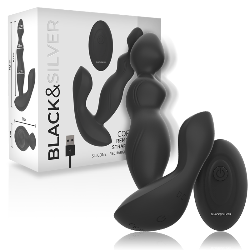 Black&Silver Plug Cora - Massaggiatore con telecomando