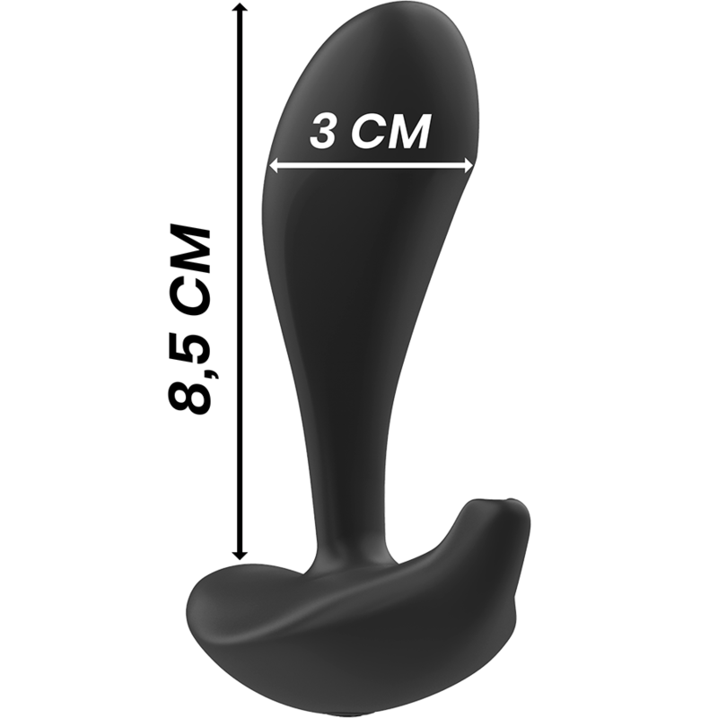Black&Silver Plug Dwayne - Massaggiatore con telecomando - in mano per le dimensioni
