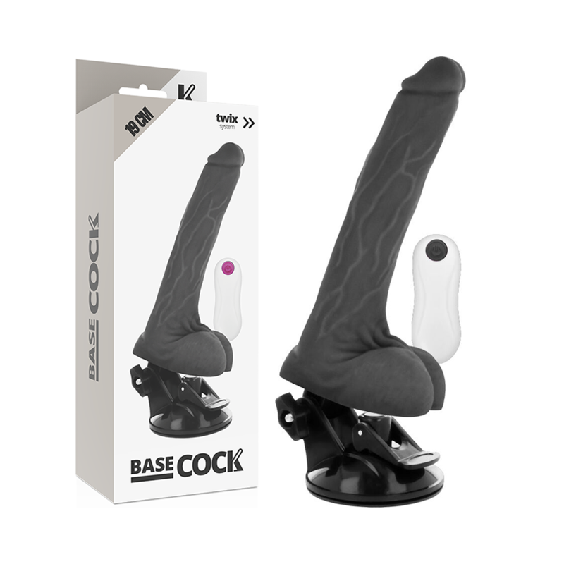 Basecock Naturale 19 CM O 4 CM - Massaggiatore con telecomando, colore nero
