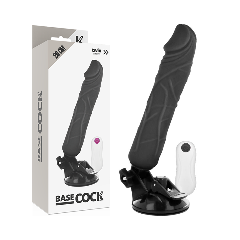 Basecock Flesh 20 CM O 4 CM - Massaggiatore con telecomando, colore nero