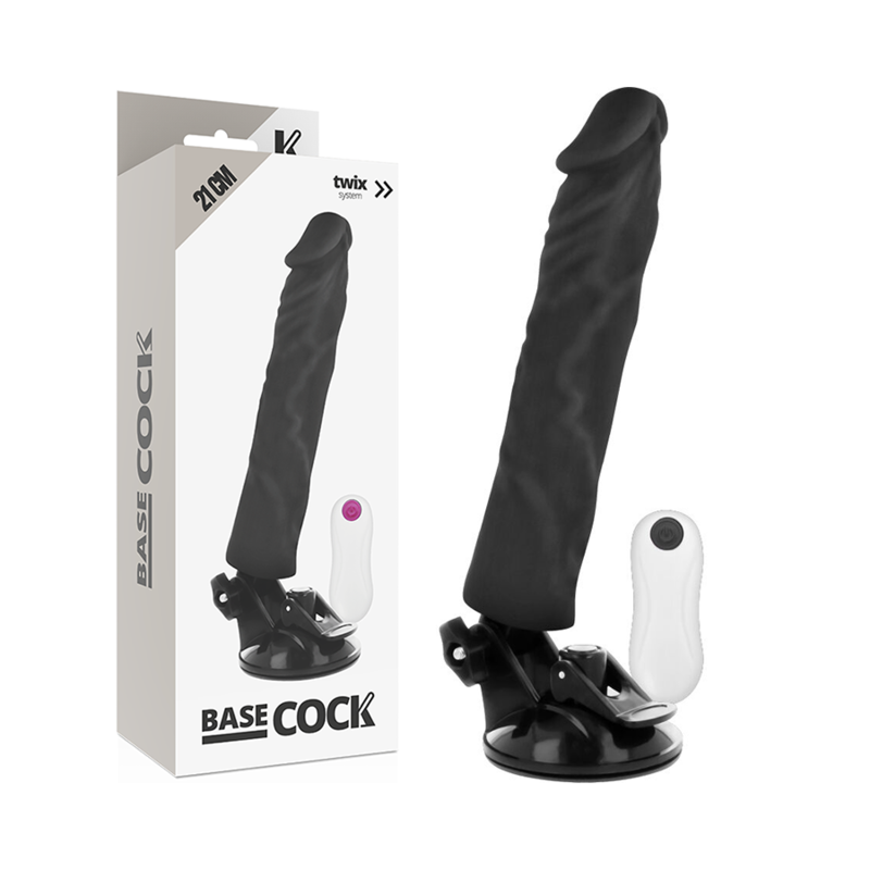 Basecock Naturale 21 CM O 4 CM - Massaggiatore con telecomando, colore nero