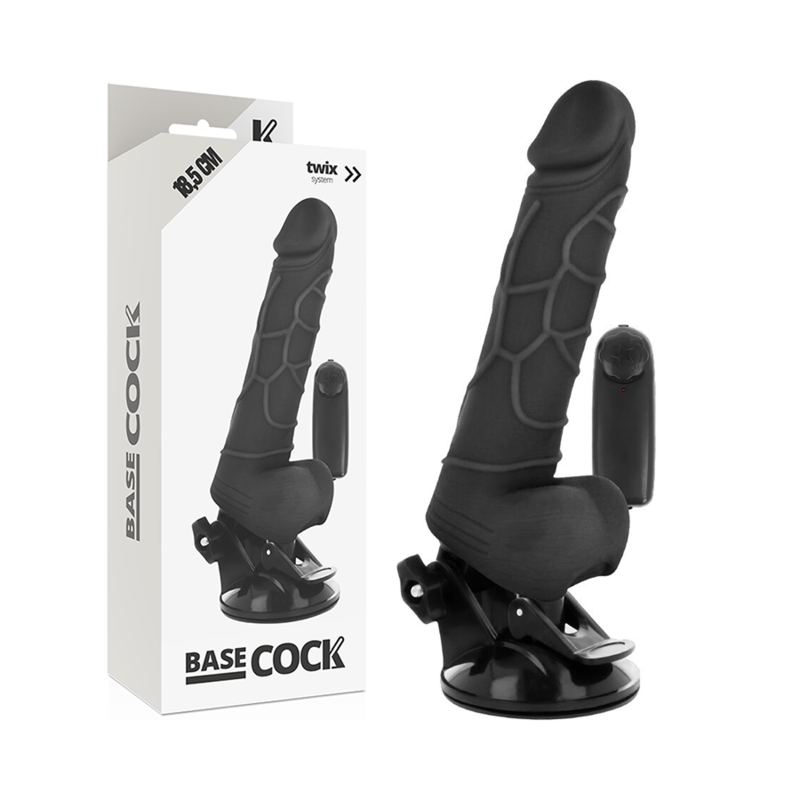 Basecock 18.5 CM O 4CM - Massaggiatore con telecomando, colore nero