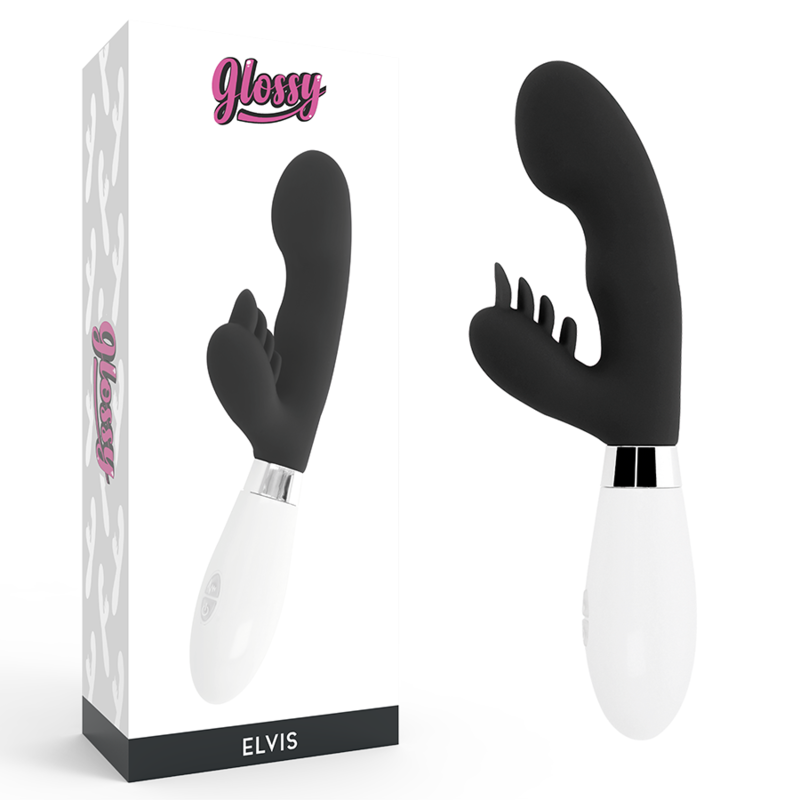 Glossy Elvis - Massaggiatore doppio, colore nero