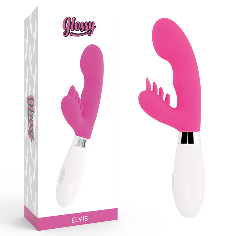 Glossy Elvis - Massaggiatore doppio, colore rosa
