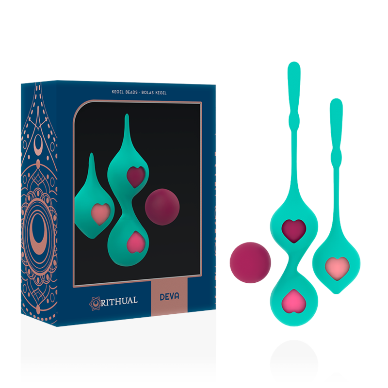 Rithual Allenamento Pelvico Dellorchidea Deva - Palline Kegel, colore acqua - vista laterale