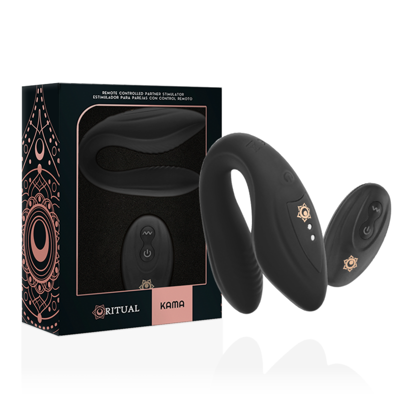 Rithual Kama - Massaggiatore con telecomando, colore nero - vista laterale