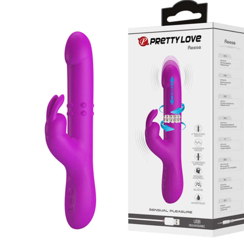 Pretty Love Reese - Massaggiatore rotante, colore viola