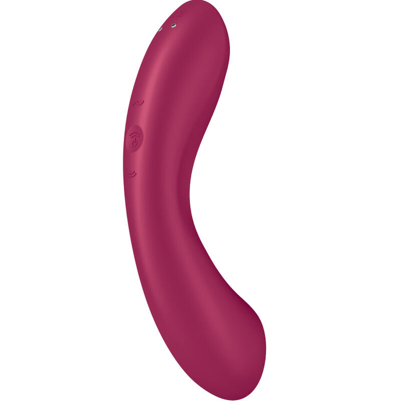 Satisfyer Curve Trinity 1 Air Pulse - Massaggiatore ad aria pulsata, colore rosso - in mano per le dimensioni
