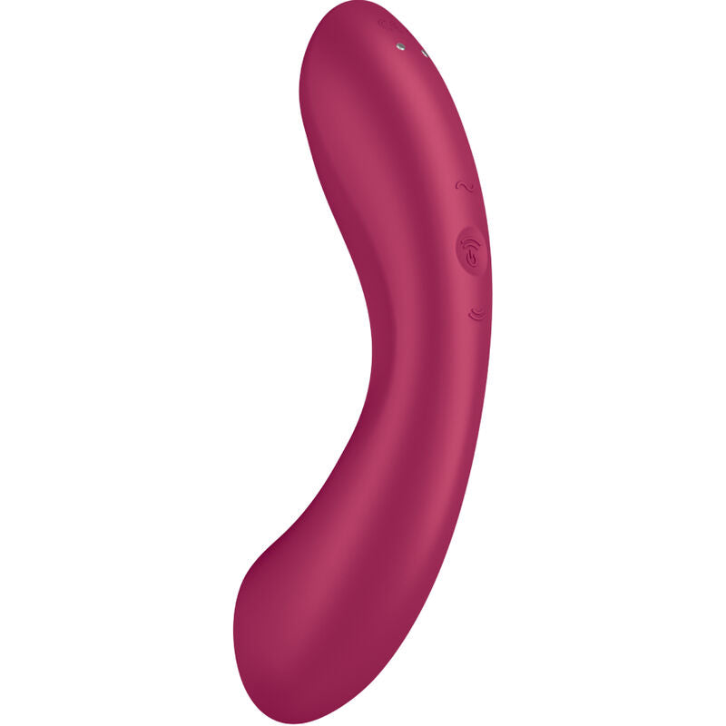 Satisfyer Curve Trinity 1 Air Pulse - Massaggiatore ad aria pulsata, colore rosso - vista laterale
