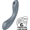 Satisfyer Curve Trinity 1 Air Pulse - Massaggiatore ad aria pulsata, colore grigio