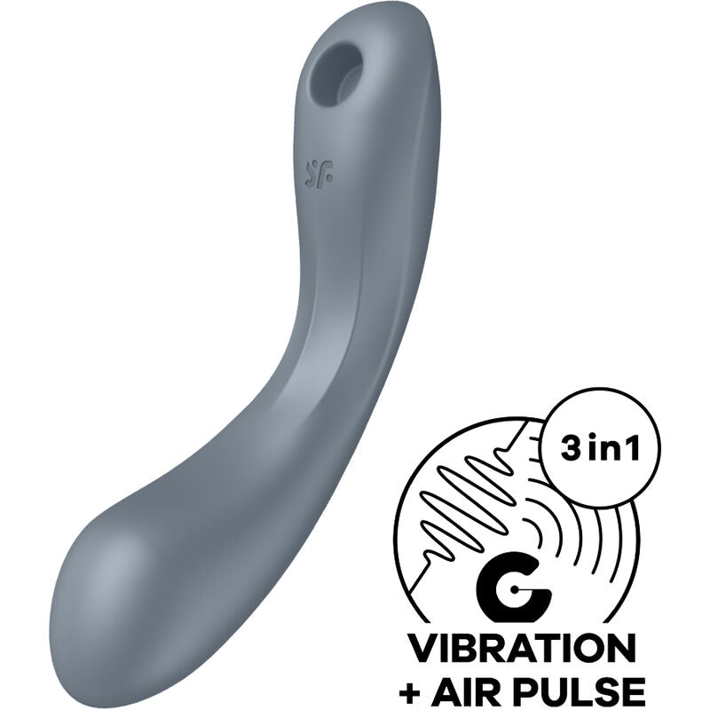 Satisfyer Curve Trinity 1 Air Pulse - Massaggiatore ad aria pulsata, colore grigio