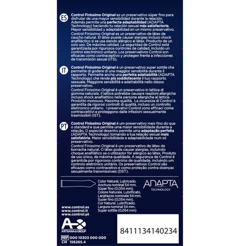 Control Finissimo Condoms 12 Units - Preservativi - vista laterale