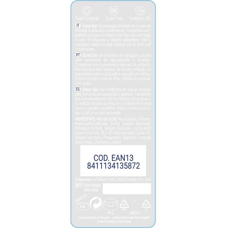 Control 2 EN 1 200 ml - Olio da massaggio, kit da 3 - vista laterale
