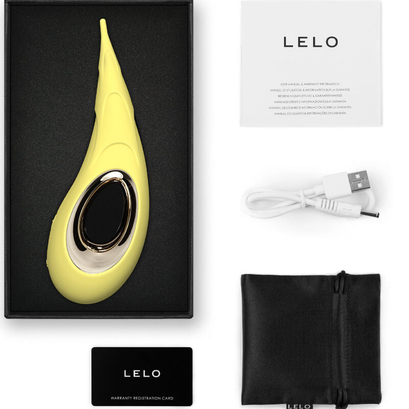 LELO Dot Cruise Giallo - Massaggiatore, colore giallo - in mano per le dimensioni