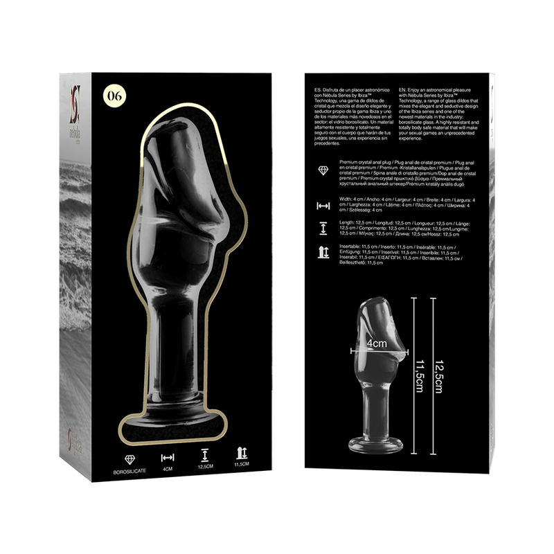 Nebula Series By Ibiza 6 Plug Vetro Borosilicato - Accessorio intimo, colore trasparente - in mano per le dimensioni