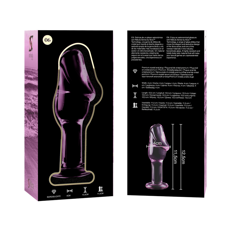 Nebula Series By Ibiza 6 Plug Vetro Borosilicato - Accessorio intimo, colore rosa - in mano per le dimensioni