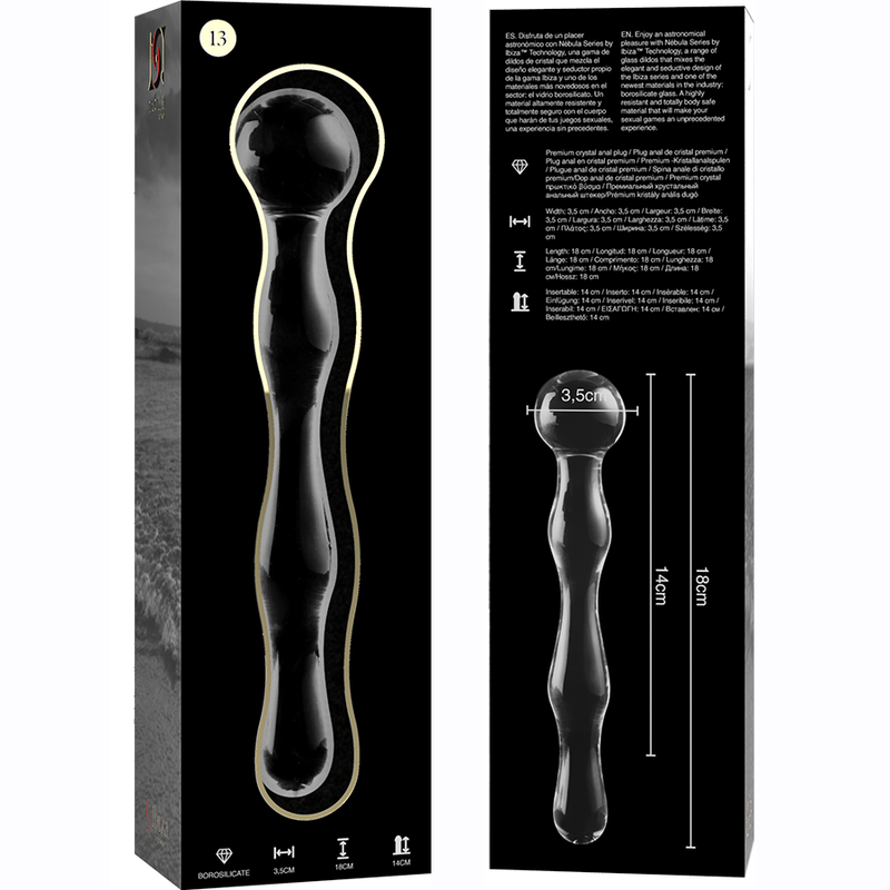 Nebula Series By Ibiza Vetro Borosilicato - Accessorio intimo, colore trasparente - in mano per le dimensioni