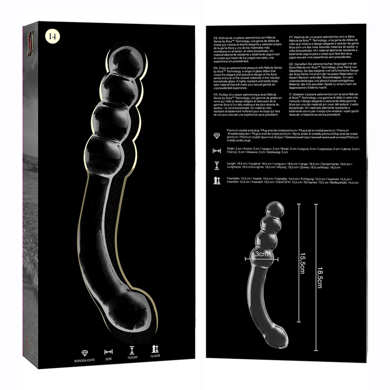 Nebula Series By Ibiza Vetro Borosilicato - Accessorio intimo, colore trasparente - in mano per le dimensioni