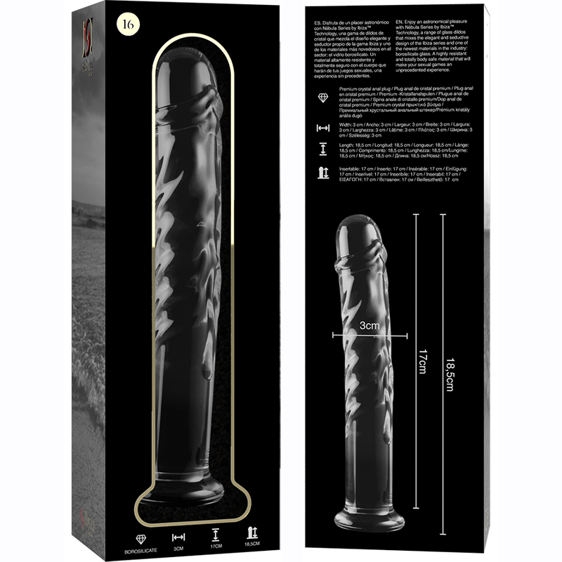 Nebula Series By Ibiza Vetro Borosilicato - Accessorio intimo, colore trasparente - in mano per le dimensioni