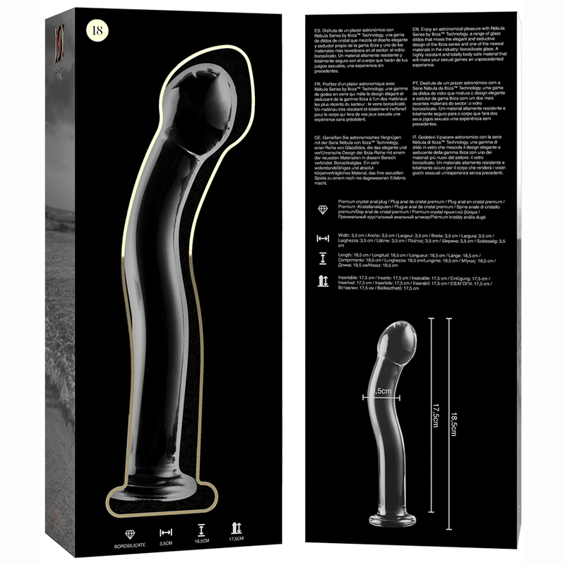 Nebula Series By Ibiza Vetro Borosilicato - Accessorio intimo, colore trasparente - in mano per le dimensioni