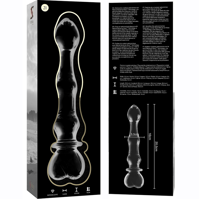 Nebula Series By Ibiza Vetro Borosilicato - Accessorio intimo, colore trasparente - in mano per le dimensioni