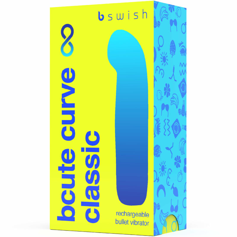 B Swish Bcute Curve Infinite Classic - Massaggiatore curvo, colore giallo - nella confezione