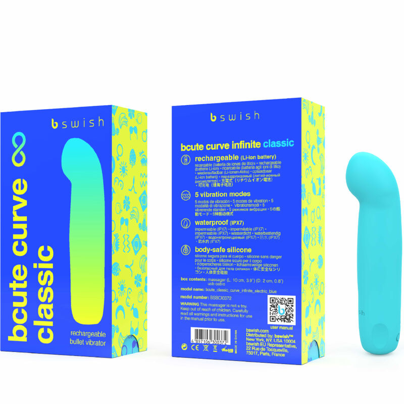 B Swish Bcute Curve Infinite Classic - Massaggiatore curvo, colore blu - dettaglio