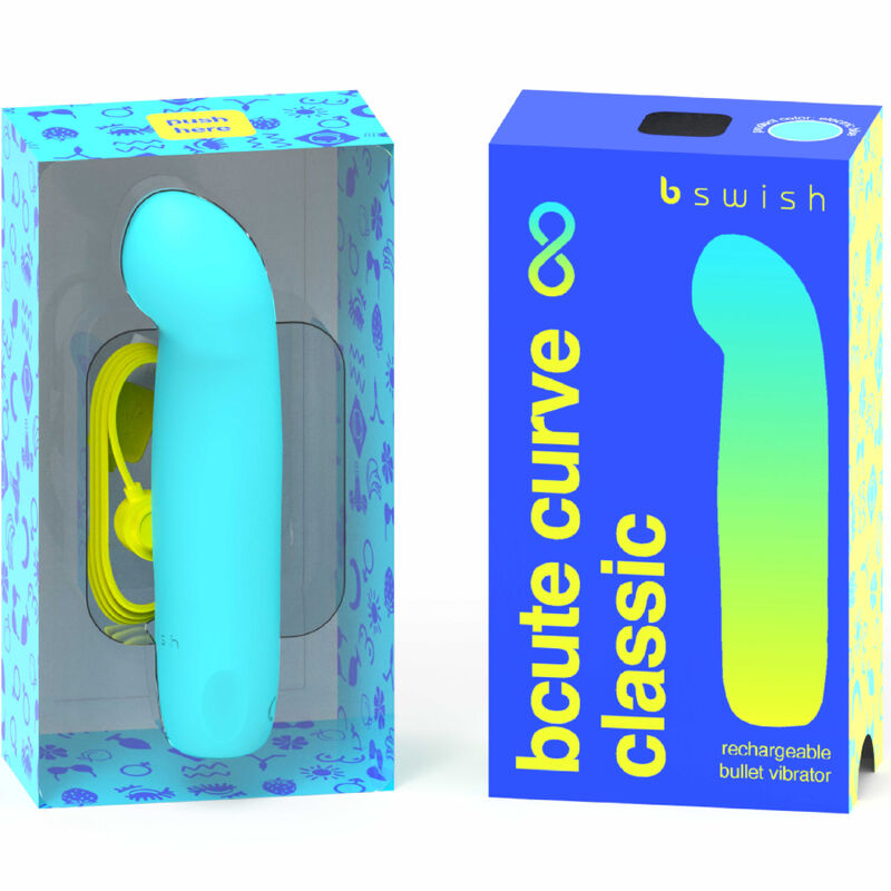 B Swish Bcute Curve Infinite Classic - Massaggiatore curvo, colore blu - vista laterale
