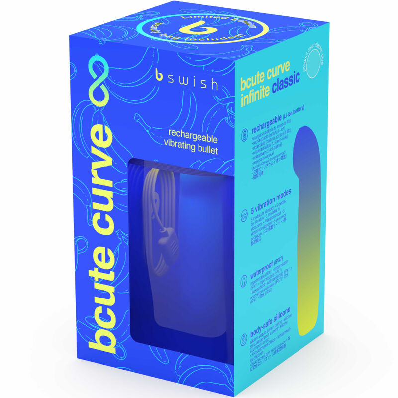 B Swish Bcute Curve Infinite Classic - Massaggiatore curvo, colore blu edizione limitata - retro