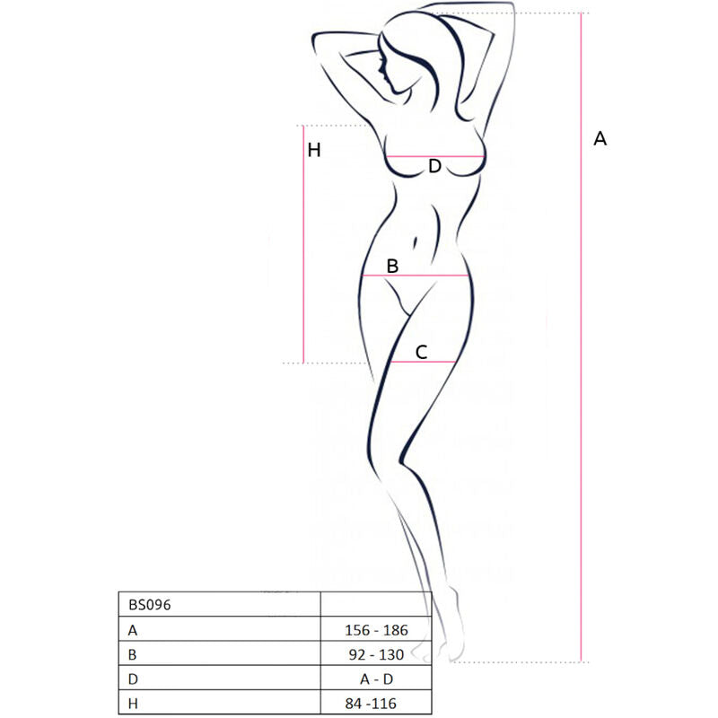 Passion Bs096 Bodystock - Lingerie, colore bianco - in mano per le dimensioni