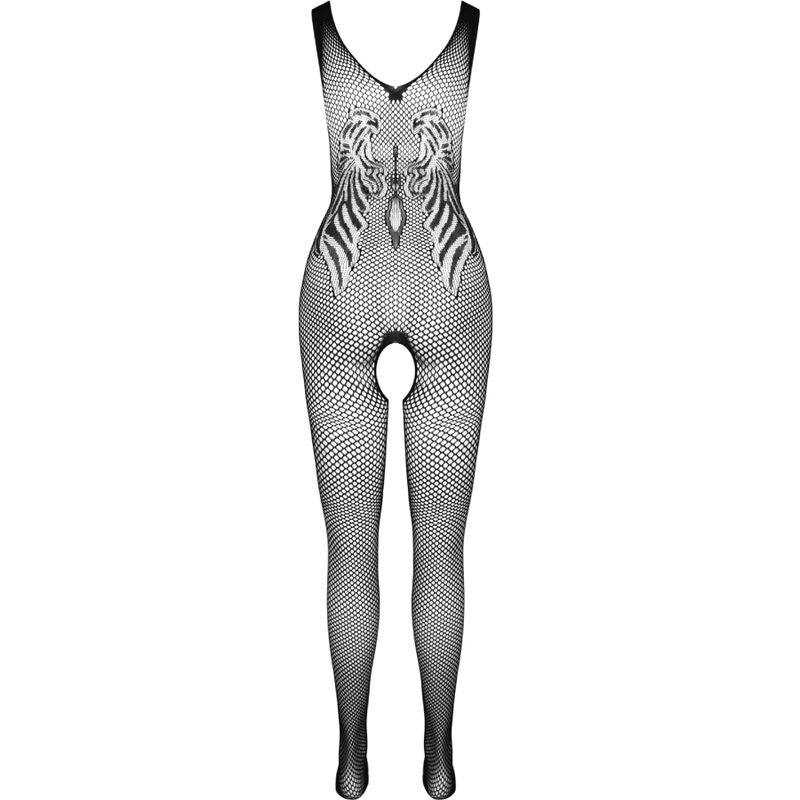 Passion Bs098 - Bodystocking, colore nero - retro