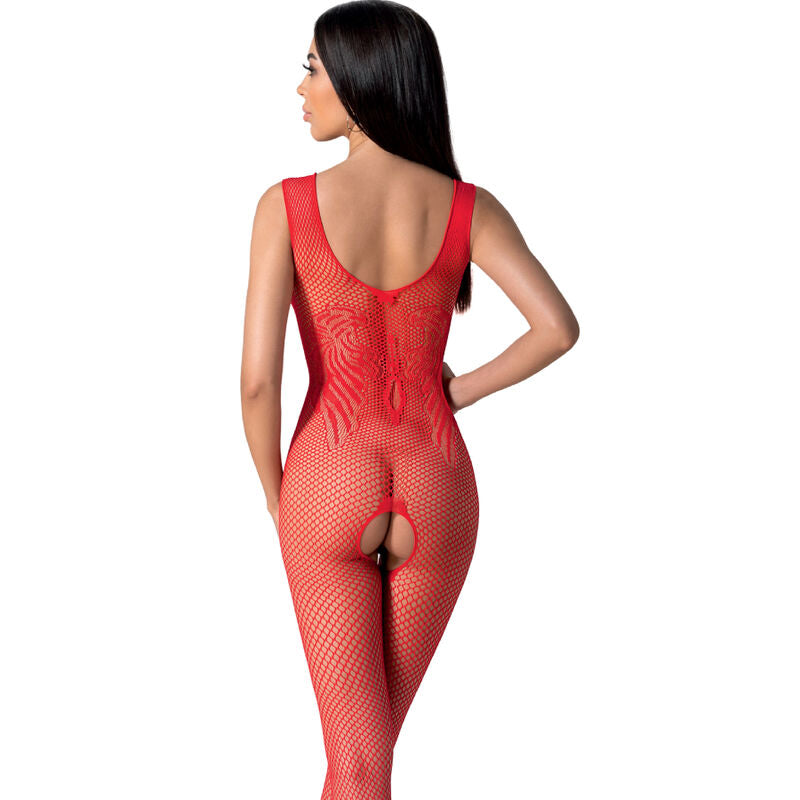 Passion Bs098 - Bodystocking, colore rosso - vista laterale