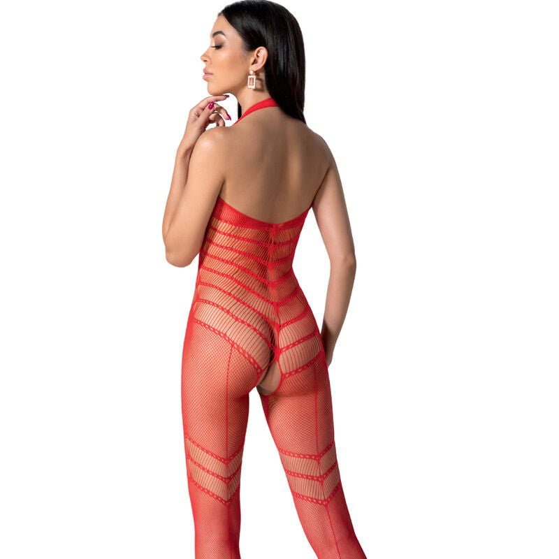 Passion Bs100 - Bodystocking, colore rosso - vista laterale