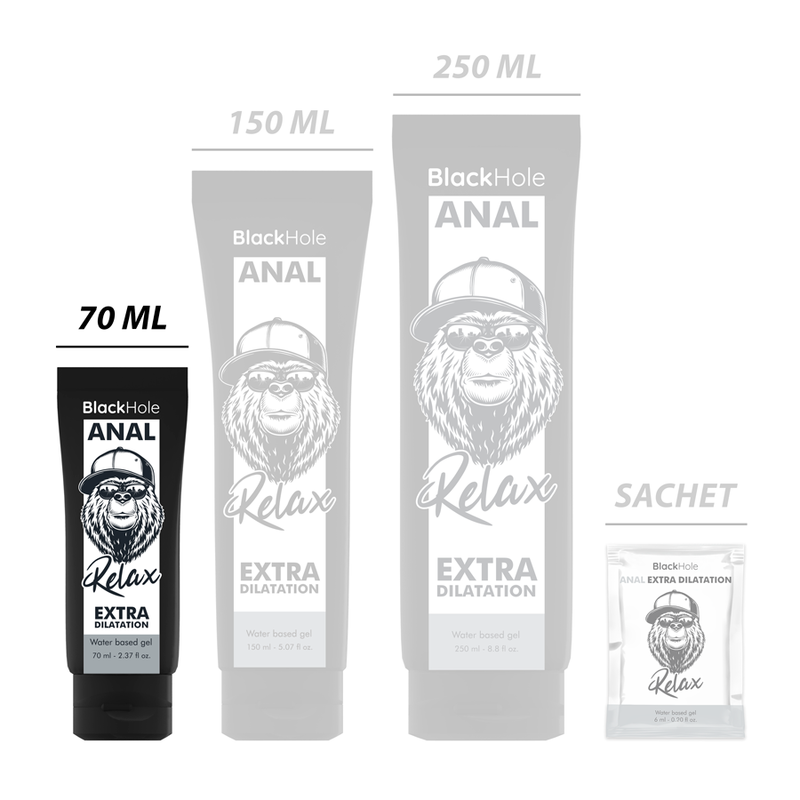 Black Hole Gel Dilatante 70 ml - Lubrificante, kit da 3 - vista laterale