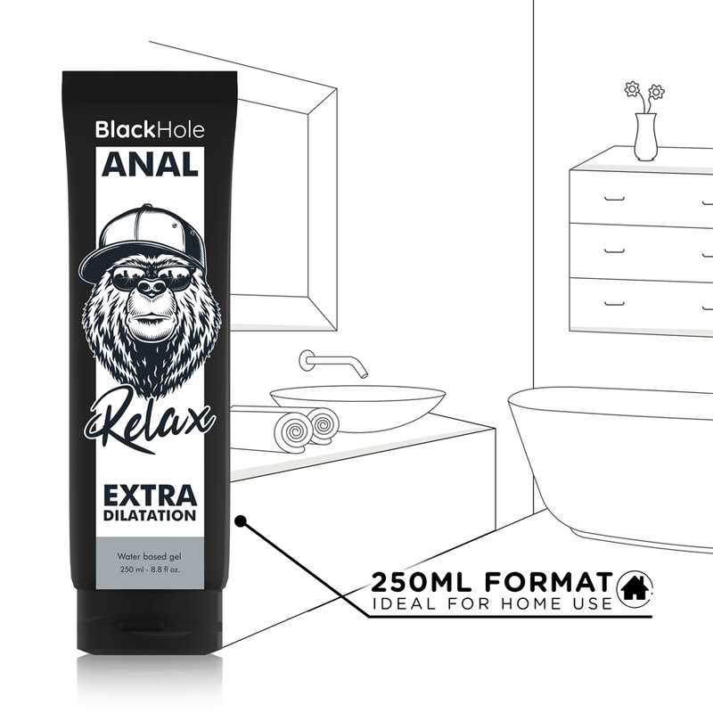 Black Hole Gel 250 ml - Lubrificante, kit da 3 - in mano per le dimensioni