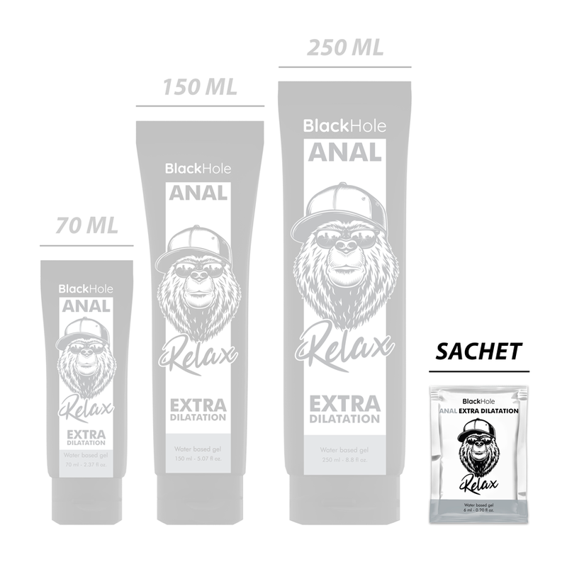 Black Hole Gel 6 ml - Lubrificante, kit da 3 - vista laterale
