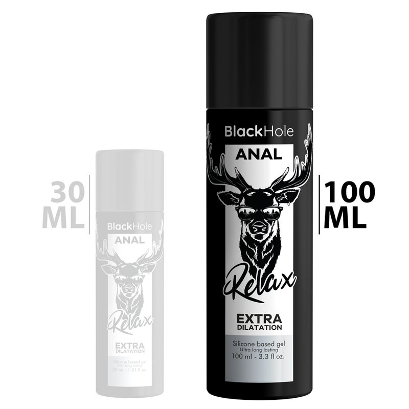 Black Hole Gel Dilatazione 100 ml - Lubrificante, kit da 3 - vista laterale