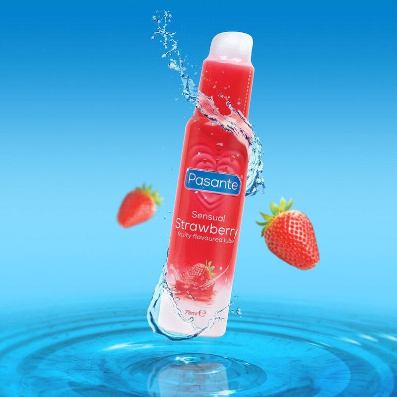 Pasante Fragola 75 ml - Lubrificante, kit da 3 - vista laterale