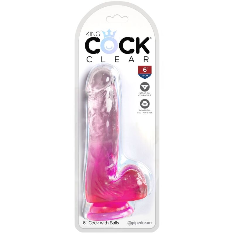 King Cock Clear - Accessorio intimo, colore sfere 13.5 rosa - vista laterale