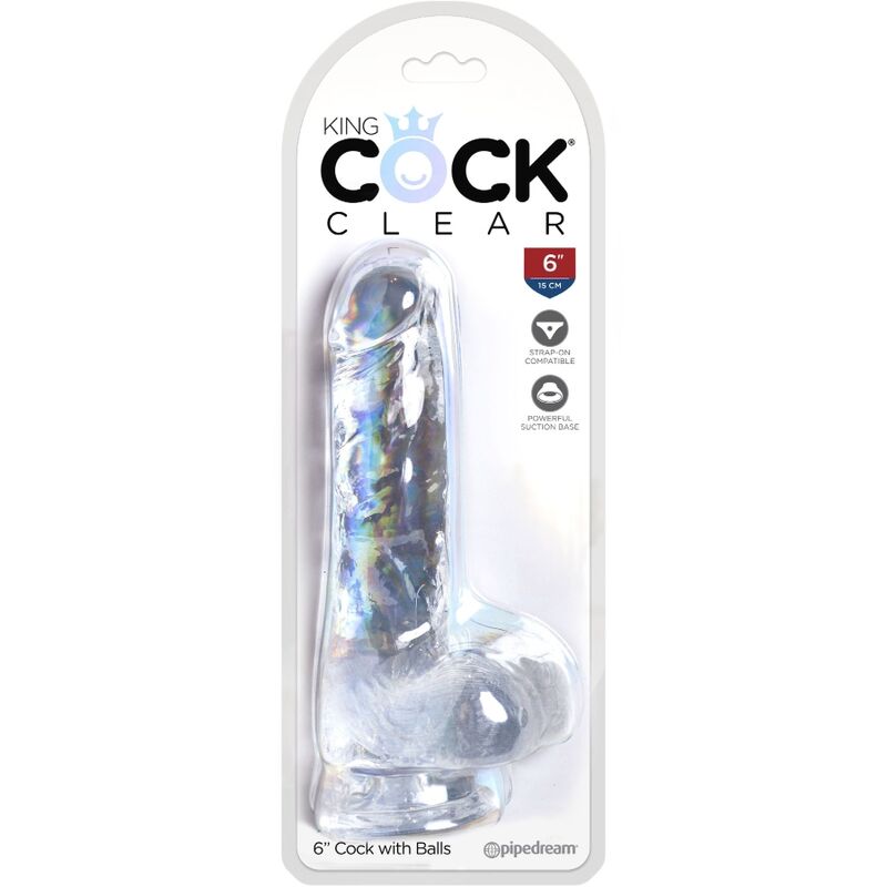 King Cock Clear - Accessorio intimo, colore sfere 13.5 trasparente - in mano per le dimensioni