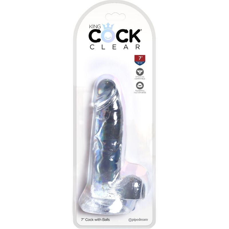 King Cock Clear - Accessorio intimo, colore sfere 15.2 trasparente - in mano per le dimensioni